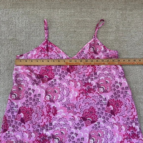 Cabernet by Sleep Sense Pink Paisley Floral Satin Nightgown Size Large Y2K Style - Picture 5 of 8